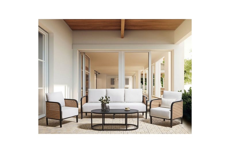 3-sitssoffa med fåtöljer Montefalco - Trädgård & spabad - Utemiljö - Altan & terrass - Altanmöbler