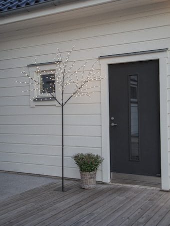 Albero Dekorationsträd belysning 250 cm - svart med vita ljuspunkter - Trädgård & spabad - Utemiljö - Altan & terrass - Altanbelysning