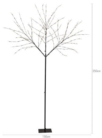 Albero Dekorationsträd belysning 250 cm - svart med vita ljuspunkter - Trädgård & spabad - Utemiljö - Altan & terrass - Altanbelysning