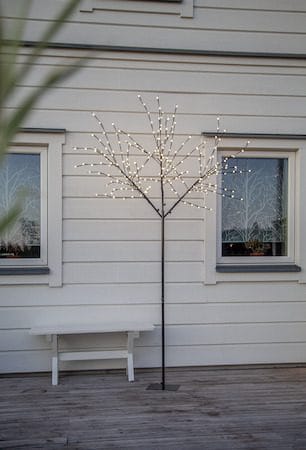 Albero Dekorationsträd belysning 250 cm - svart med vita ljuspunkter - Trädgård & spabad - Utemiljö - Altan & terrass - Altanbelysning