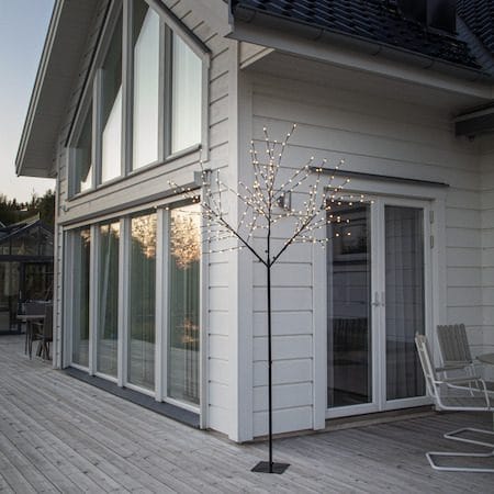 Albero Dekorationsträd belysning 250 cm - svart med vita ljuspunkter - Trädgård & spabad - Utemiljö - Altan & terrass - Altanbelysning