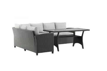 Bentwood Loungegrupp Utomhus 5-sits - Svart/Grå - Utemöbler - Loungemöbler - Soffgrupp utomhus