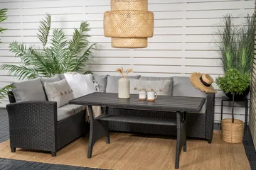 Bentwood Loungegrupp Utomhus 5-sits - Svart/Grå - Utemöbler - Loungemöbler - Soffgrupp utomhus