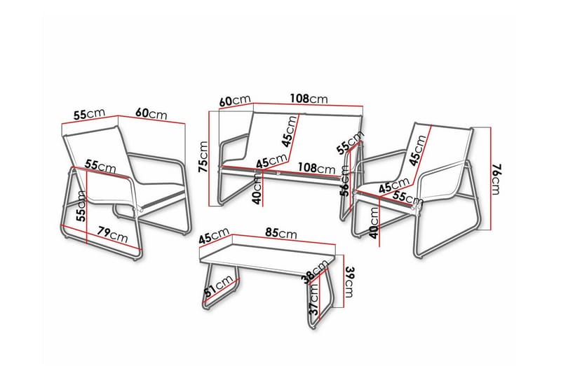 Corpach Soffgrupp Anthracite - Trädgård & spabad - Utemiljö - Altan & terrass - Altanmöbler