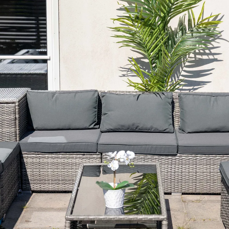 Exklusiv loungegrupp | Inbyggd förvaring | Grå konstrotting | Djursvik - Trädgård & spabad - Utemiljö - Altan & terrass - Altanmöbler