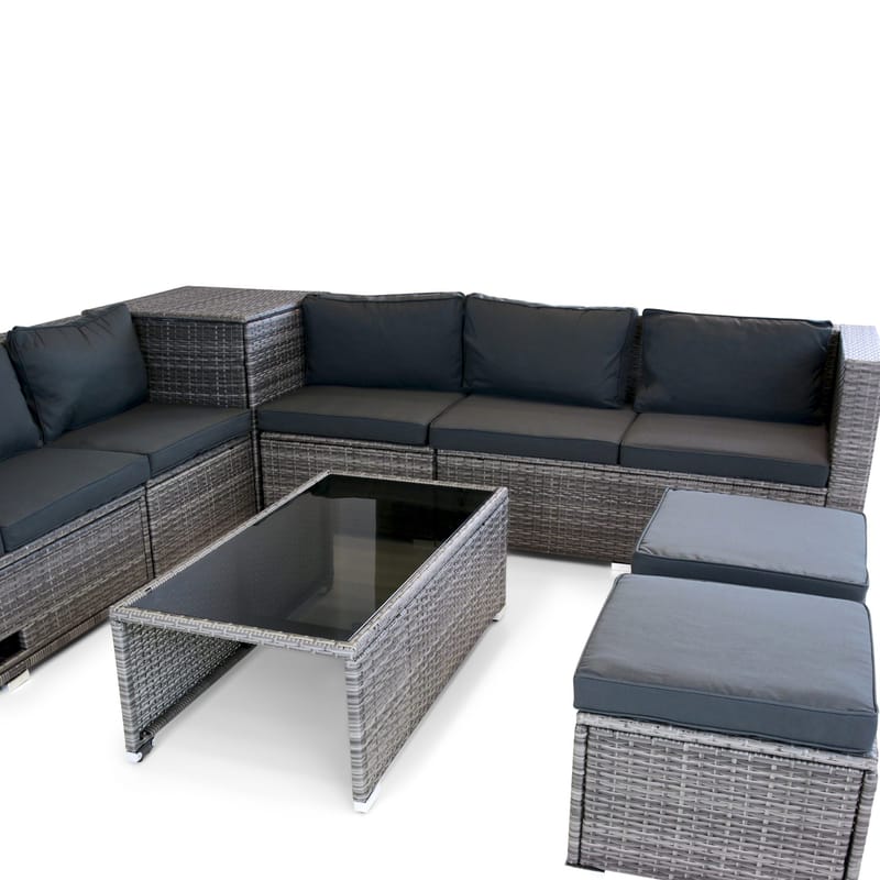 Exklusiv loungegrupp | Inbyggd förvaring | Grå konstrotting | Djursvik - Trädgård & spabad - Utemiljö - Altan & terrass - Altanmöbler