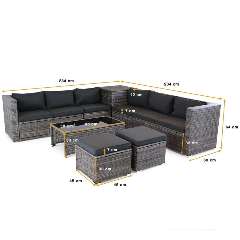 Exklusiv loungegrupp | Inbyggd förvaring | Grå konstrotting | Djursvik - Trädgård & spabad - Utemiljö - Altan & terrass - Altanmöbler