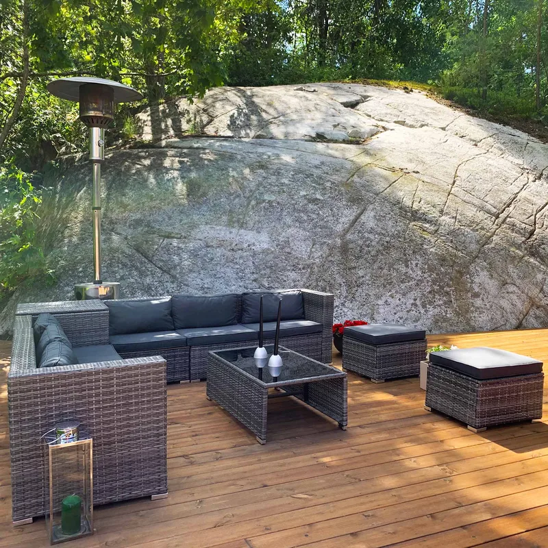 Exklusiv loungegrupp | Inbyggd förvaring | Grå konstrotting | Djursvik - Trädgård & spabad - Utemiljö - Altan & terrass - Altanmöbler