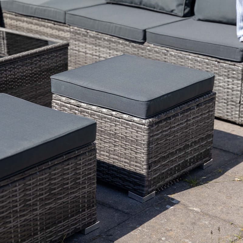 Exklusiv loungegrupp | Inbyggd förvaring | Grå konstrotting | Djursvik - Trädgård & spabad - Utemiljö - Altan & terrass - Altanmöbler