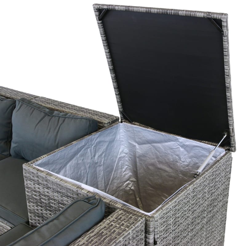 Exklusiv loungegrupp | Inbyggd förvaring | Grå konstrotting | Djursvik - Trädgård & spabad - Utemiljö - Altan & terrass - Altanmöbler