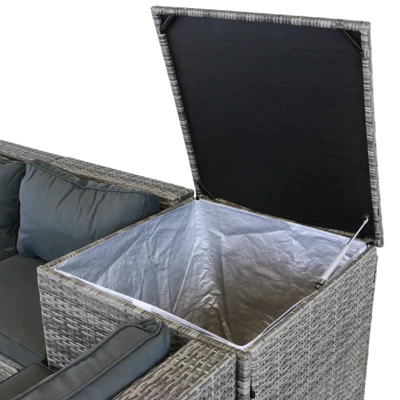 Exklusiv loungegrupp | Inbyggd förvaring | Grå konstrotting | Djursvik - Trädgård & spabad - Utemiljö - Altan & terrass - Altanmöbler