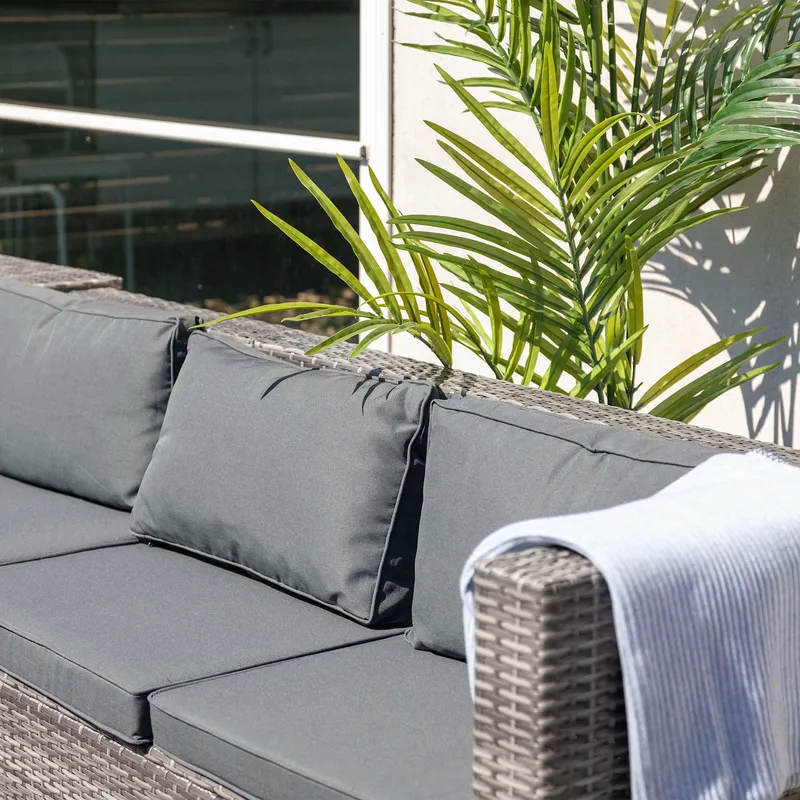 Exklusiv loungegrupp | Inbyggd förvaring | Grå konstrotting | Djursvik - Trädgård & spabad - Utemiljö - Altan & terrass - Altanmöbler