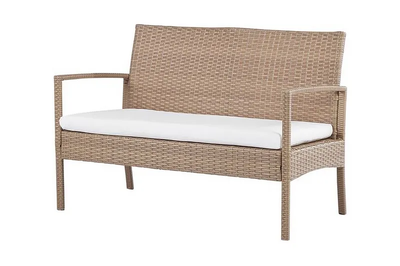 Loungegrupp Utomhus 4-sits konstrotting ljusbrun MARSALA - Trä/natur - Trädgård & spabad - Utemiljö - Altan & terrass - Altanmöbler