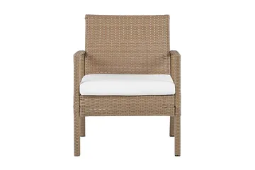 Loungegrupp Utomhus 4-sits konstrotting ljusbrun MARSALA - Trä/natur - Utemöbler - Loungemöbler - Soffgrupp utomhus