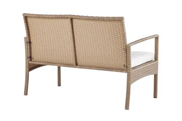Loungegrupp Utomhus 4-sits konstrotting ljusbrun MARSALA - Trä/natur - Utemöbler - Loungemöbler - Soffgrupp utomhus