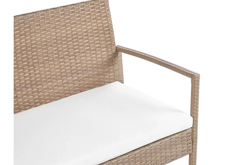 Loungegrupp Utomhus 4-sits konstrotting ljusbrun MARSALA - Trä/natur - Trädgård & spabad - Utemiljö - Altan & terrass - Altanmöbler