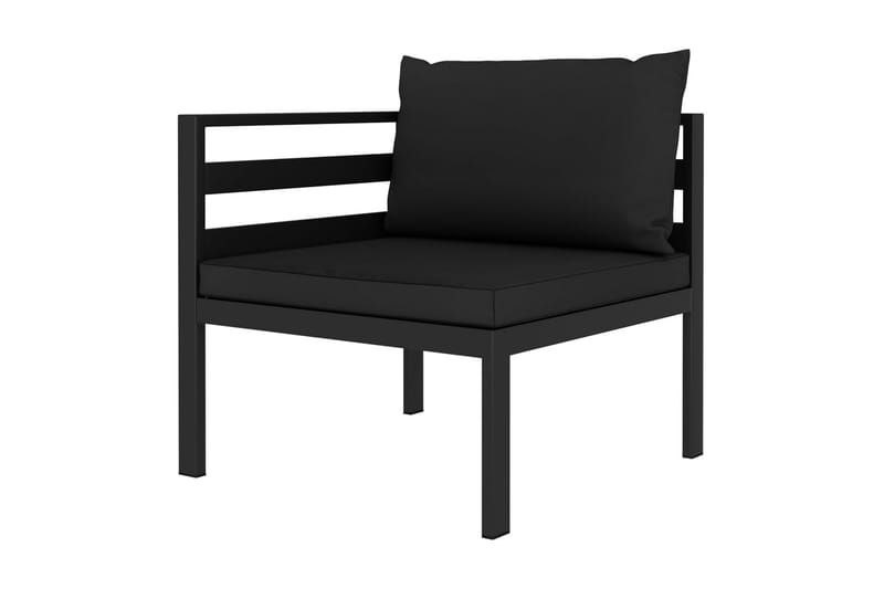 Loungegrupp Utomhus för trädgården 5 delar med dynor aluminium - Antracit - Trädgård & spabad - Utemiljö - Altan & terrass - Altanmöbler