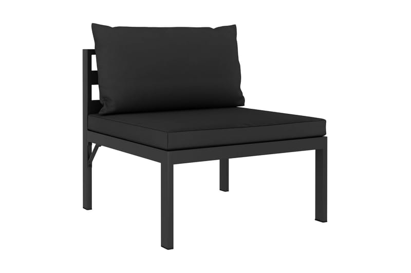 Loungegrupp Utomhus för trädgården 5 delar med dynor aluminium - Antracit - Trädgård & spabad - Utemiljö - Altan & terrass - Altanmöbler