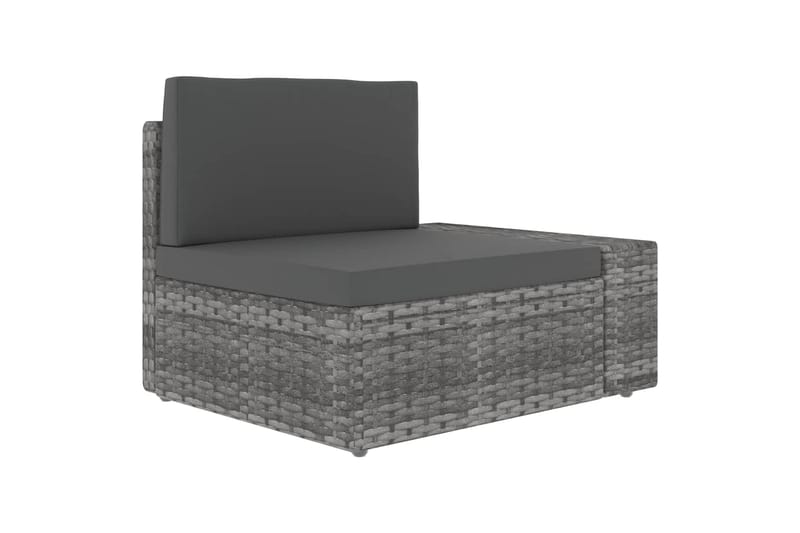 Loungegrupp Utomhus för trädgården 9 delar konstrotting grå - Grå - Trädgård & spabad - Utemiljö - Altan & terrass - Altanmöbler