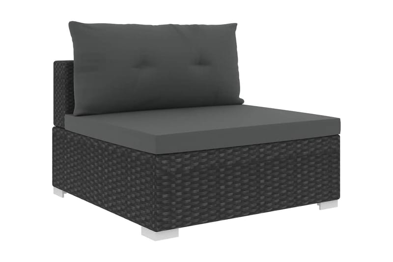 Loungegrupp Utomhus för trädgården med dynor 5 delar konstrotting sv - Svart - Trädgård & spabad - Utemiljö - Altan & terrass - Altanmöbler