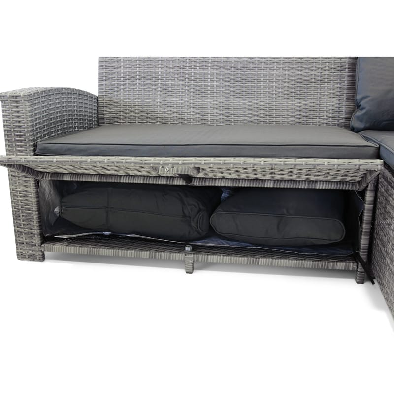 Soffgrupp utemöbler | Inbyggd förvaring | Grå konstrotting | Sannäs - Trädgård & spabad - Utemiljö - Altan & terrass - Altanmöbler