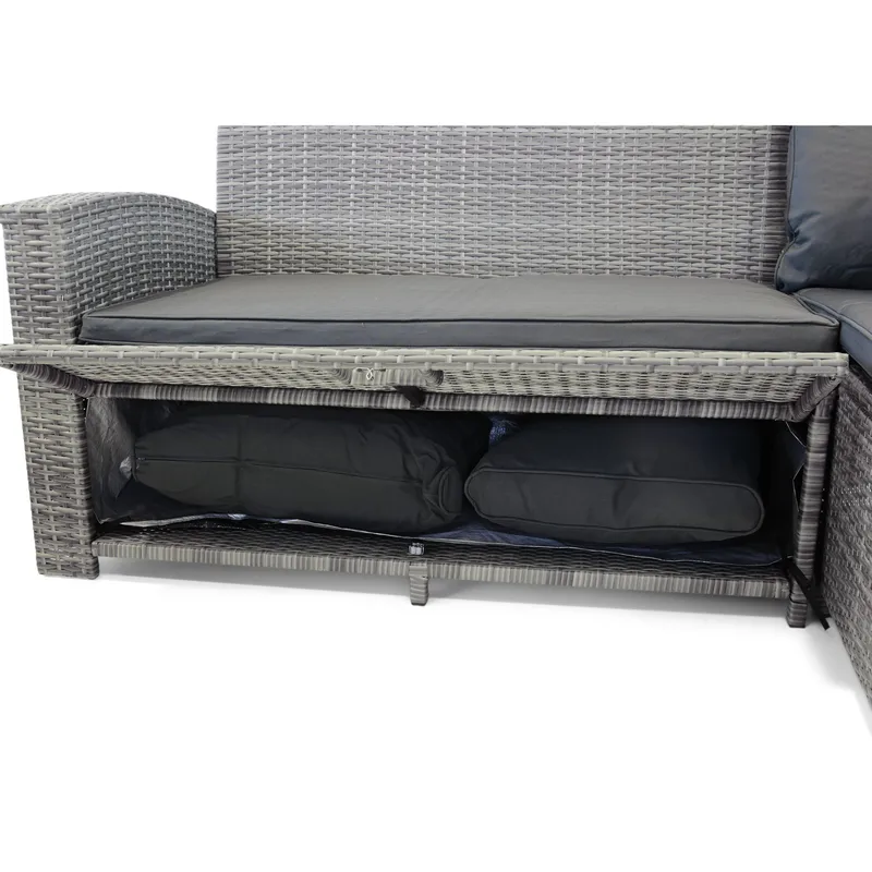 Soffgrupp utemöbler | Inbyggd förvaring | Grå konstrotting | Sannäs - Trädgård & spabad - Utemiljö - Altan & terrass - Altanmöbler