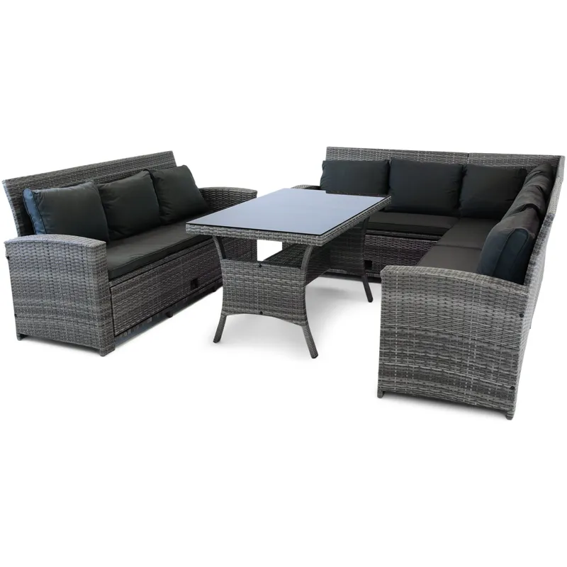 Soffgrupp utemöbler | Inbyggd förvaring | Grå konstrotting | Sannäs - Trädgård & spabad - Utemiljö - Altan & terrass - Altanmöbler