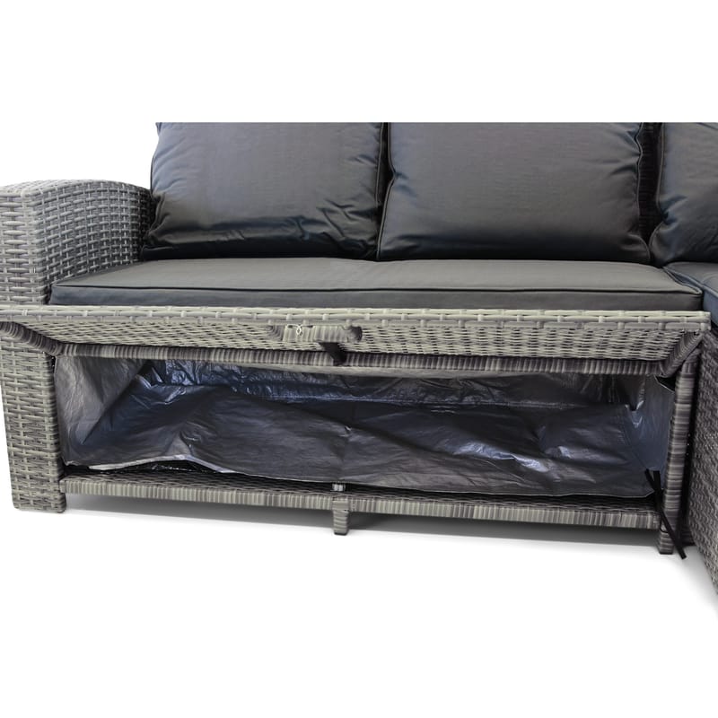 Soffgrupp utemöbler | Inbyggd förvaring | Grå konstrotting | Sannäs - Trädgård & spabad - Utemiljö - Altan & terrass - Altanmöbler