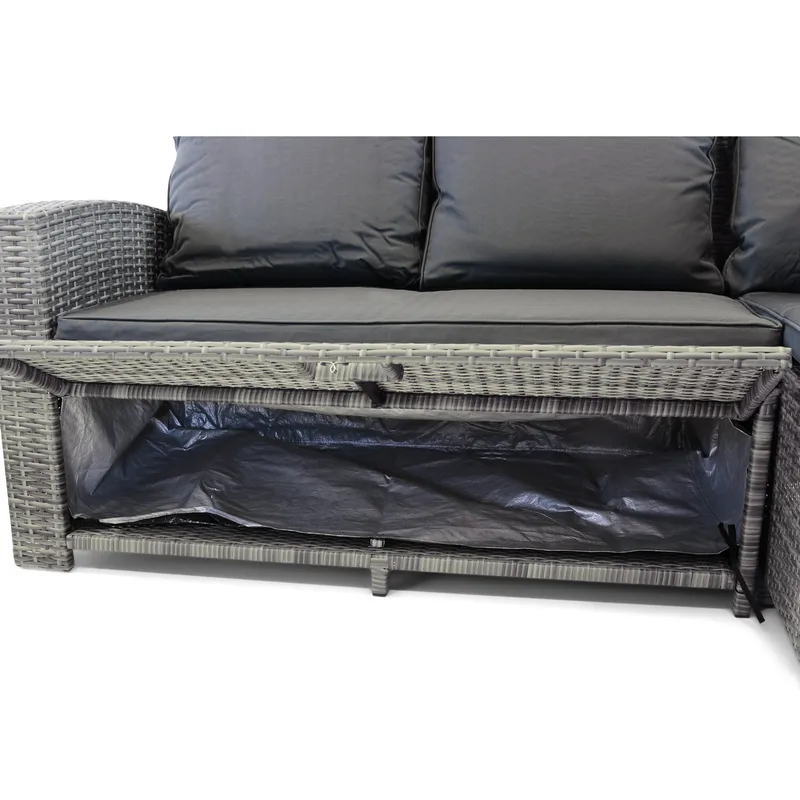 Soffgrupp utemöbler | Inbyggd förvaring | Grå konstrotting | Sannäs - Trädgård & spabad - Utemiljö - Altan & terrass - Altanmöbler