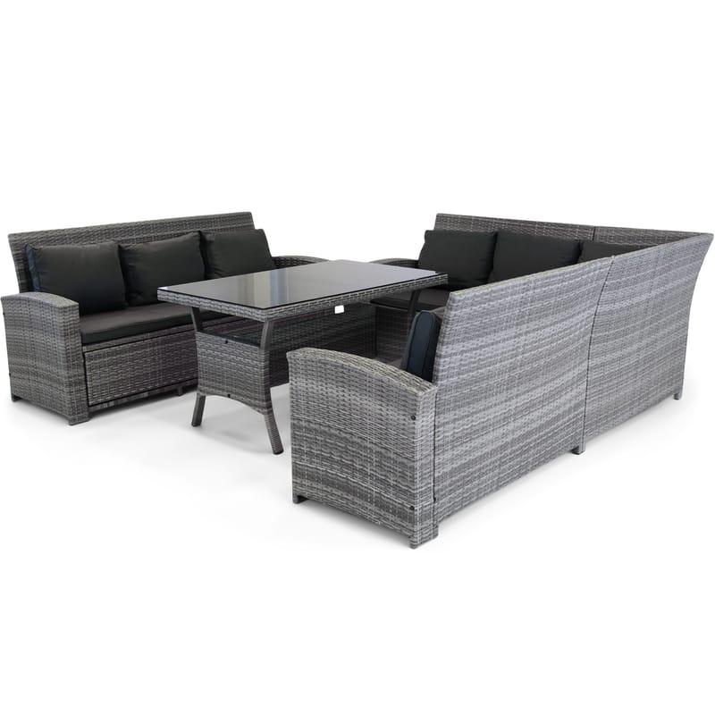 Soffgrupp utemöbler | Inbyggd förvaring | Grå konstrotting | Sannäs - Trädgård & spabad - Utemiljö - Altan & terrass - Altanmöbler