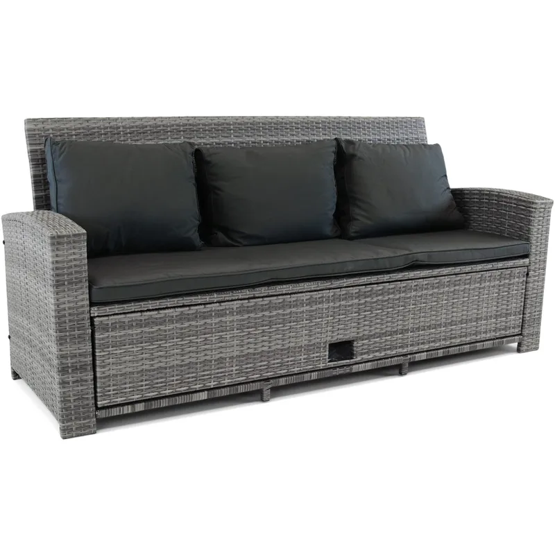 Soffgrupp utemöbler | Inbyggd förvaring | Grå konstrotting | Sannäs - Trädgård & spabad - Utemiljö - Altan & terrass - Altanmöbler