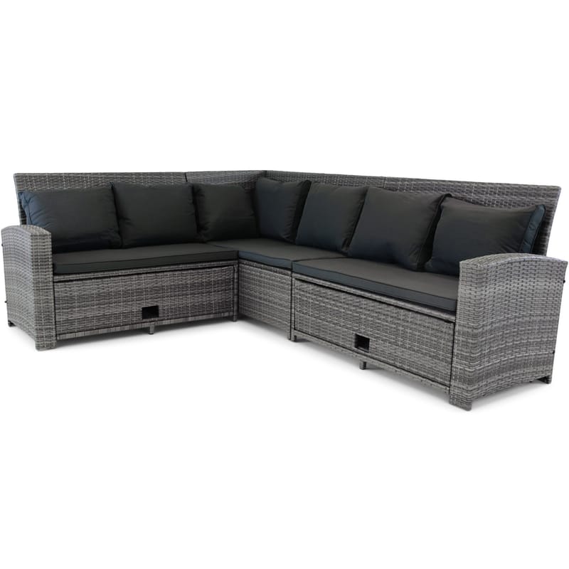 Soffgrupp utemöbler | Inbyggd förvaring | Grå konstrotting | Sannäs - Trädgård & spabad - Utemiljö - Altan & terrass - Altanmöbler