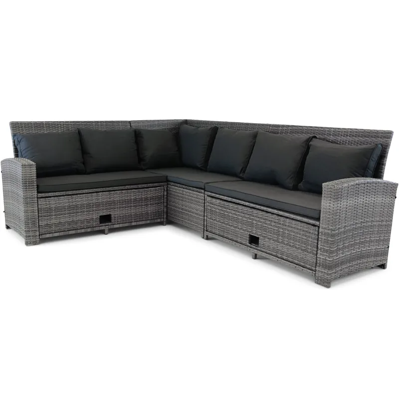 Soffgrupp utemöbler | Inbyggd förvaring | Grå konstrotting | Sannäs - Trädgård & spabad - Utemiljö - Altan & terrass - Altanmöbler
