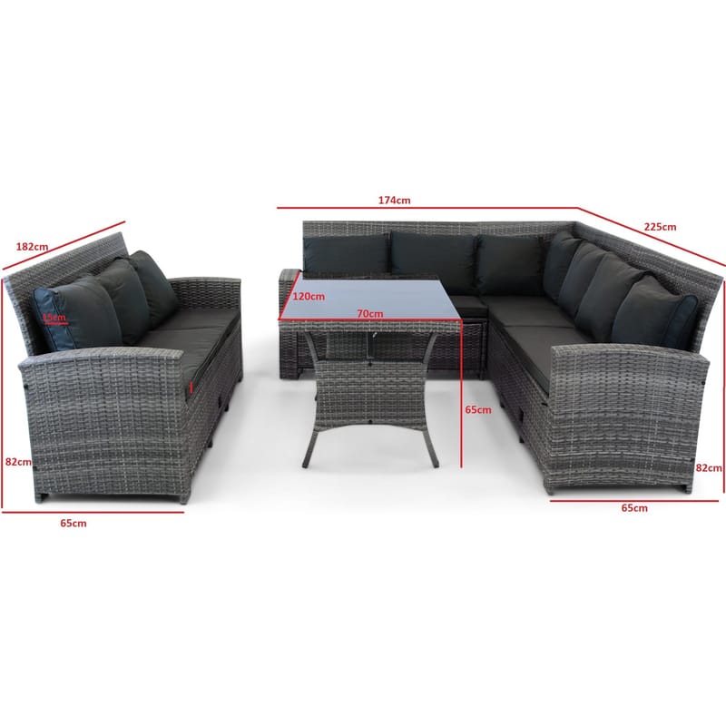 Soffgrupp utemöbler | Inbyggd förvaring | Grå konstrotting | Sannäs - Trädgård & spabad - Utemiljö - Altan & terrass - Altanmöbler