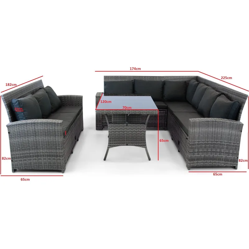 Soffgrupp utemöbler | Inbyggd förvaring | Grå konstrotting | Sannäs - Trädgård & spabad - Utemiljö - Altan & terrass - Altanmöbler