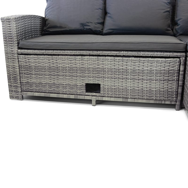 Soffgrupp utemöbler | Inbyggd förvaring | Grå konstrotting | Sannäs - Trädgård & spabad - Utemiljö - Altan & terrass - Altanmöbler