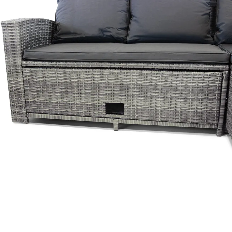 Soffgrupp utemöbler | Inbyggd förvaring | Grå konstrotting | Sannäs - Trädgård & spabad - Utemiljö - Altan & terrass - Altanmöbler
