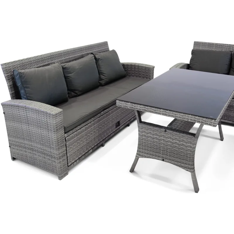 Soffgrupp utemöbler | Inbyggd förvaring | Grå konstrotting | Sannäs - Trädgård & spabad - Utemiljö - Altan & terrass - Altanmöbler