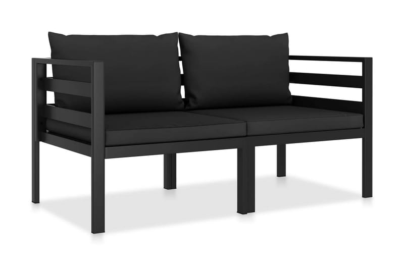 Soffgrupp Utomhus för trädgården 2 delar med dynor aluminium antraci - Grå - Trädgård & spabad - Utemiljö - Altan & terrass - Altanmöbler