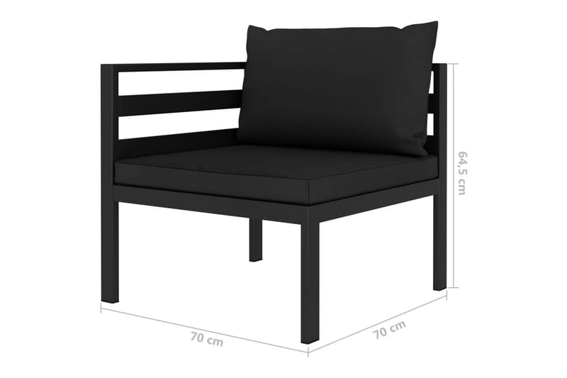 Soffgrupp Utomhus för trädgården 2 delar med dynor aluminium antraci - Grå - Trädgård & spabad - Utemiljö - Altan & terrass - Altanmöbler
