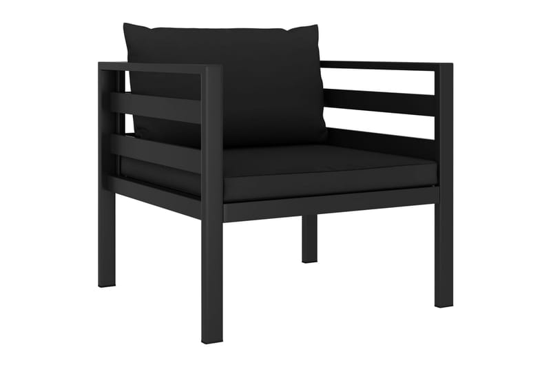 Soffgrupp Utomhus för trädgården 5 delar med dynor aluminium antraci - Grå - Trädgård & spabad - Utemiljö - Altan & terrass - Altanmöbler