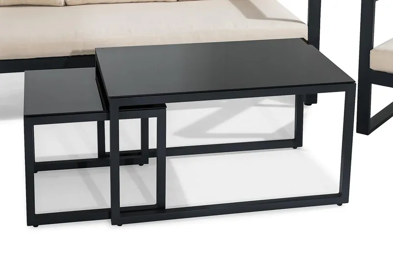 Aspvik Soffgrupp - Svart / Gråa dynor - Trädgård & spabad - Utemiljö - Altan & terrass - Altanmöbler