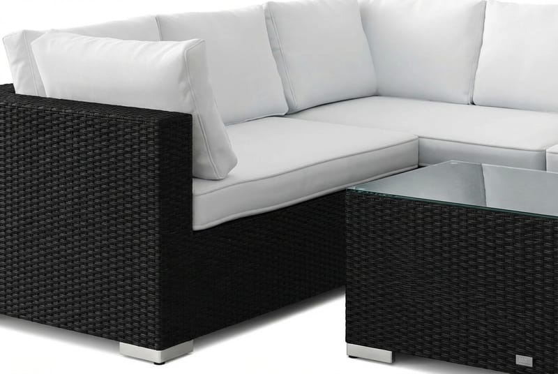 Bahamas L-formad utesoffa höger, 6-sits med bord - Svart - Trädgård & spabad - Utemiljö - Altan & terrass - Altanmöbler
