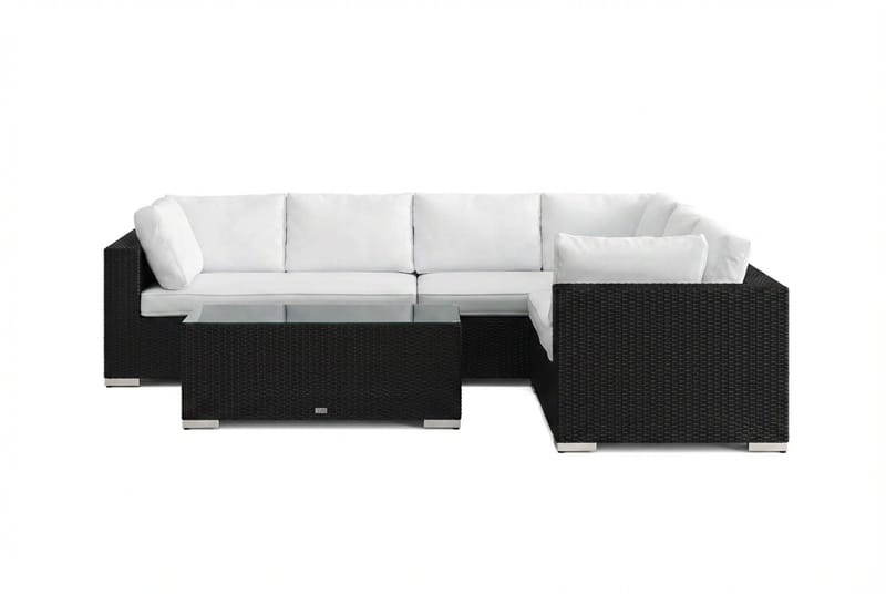 Bahamas L-formad utesoffa vänster, 6-sits med bord - Svart - Trädgård & spabad - Utemiljö - Altan & terrass - Altanmöbler