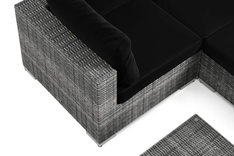 Bahamas U-formad utomhus loungegrupp 7-sits med vändbar divan och bord - Grå - Trädgård & spabad - Utemiljö - Altan & terrass - Altanmöbler