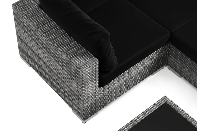 Bahamas U-formad utomhus loungegrupp 7-sits med vändbar divan och bord med hylla - Grå - Trädgård & spabad - Utemiljö - Altan & terrass - Altanmöbler