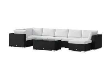 Bahamas U-formad utomhus loungegrupp 7-sits med vändbar divan och bord