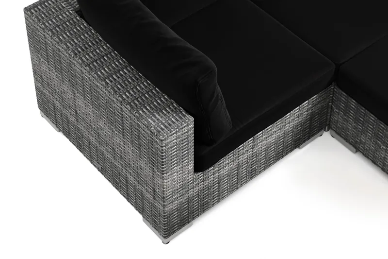 Bahamas U-formad utomhus loungegrupp 8-sits med vändbar divan och bord med hylla - Grå - Trädgård & spabad - Utemiljö - Altan & terrass - Altanmöbler