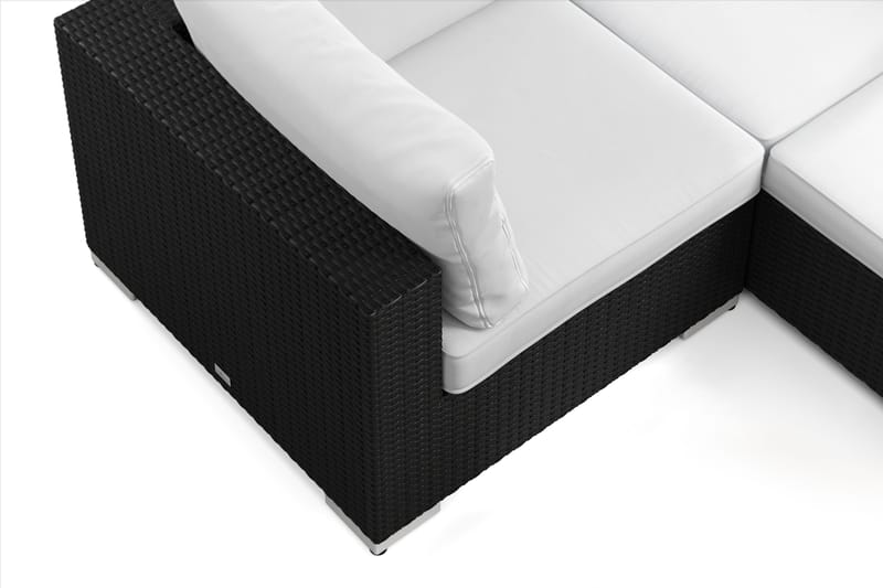 Bahamas U-formad utomhus loungegrupp 8-sits med vändbar divan och bord med hylla - Svart - Trädgård & spabad - Utemiljö - Altan & terrass - Altanmöbler