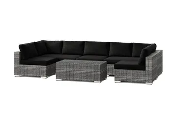 Bahamas U-formad utomhus loungegrupp med öppet avslut, 7-sits med bord